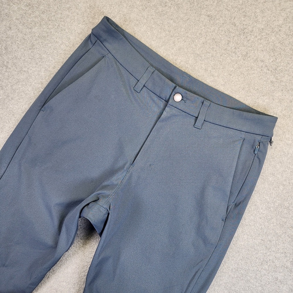 Lululemon Commission Pants Slim Warpstreme Men 31x27 Bluish Gray *FLAWS* lm5a90s